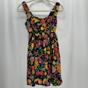 Show me your MuMu black fruit print mini dress small whimsy party